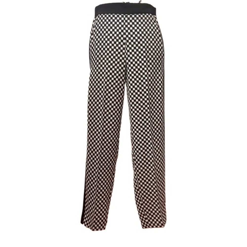 MARELLA Art. 365 Monochrome collection tuxedo stripe check pants Sz 2